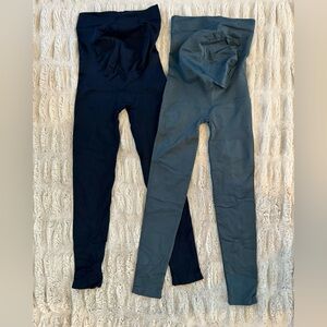 Women's Black and Gray High-Waisted Leggings